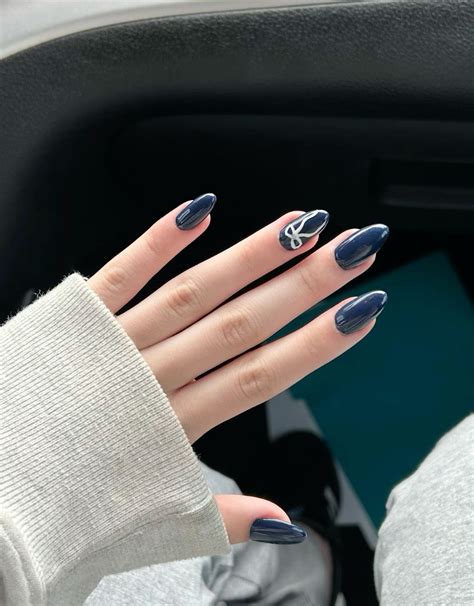 🌟 Nail Your Look with Navy Blue! 🌟 Explore 25 bold and chic navy blue ...