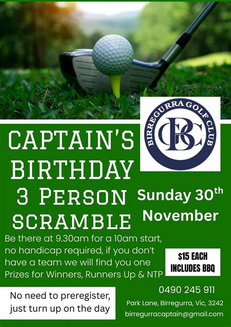 3 Person Scramble, Park lane , Birregurra, VIC, Australia, Victoria ...