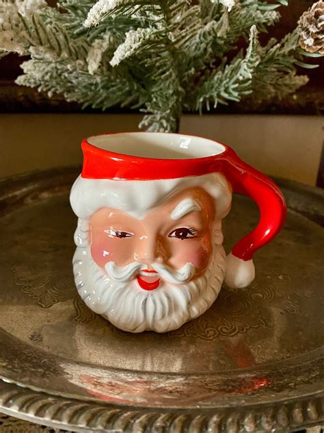 Vintage Winking Santa Mug. Napco Japan, Ceramic Santa Mug 1950's Sold ...