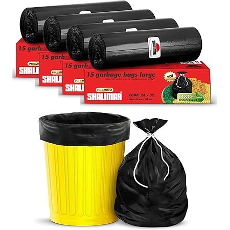 Ezee Black Garbage Bags for Dustbin | 30 Pcs | Large 24 X 32 Inches I ...