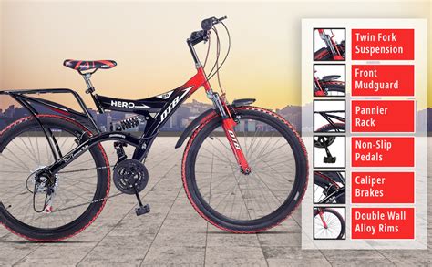 Buy Hero Rangerdtb 26T 6 Speed Rigid Mountain Bike (Red Black, Ideal ...