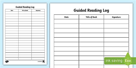 Guided Reading Log