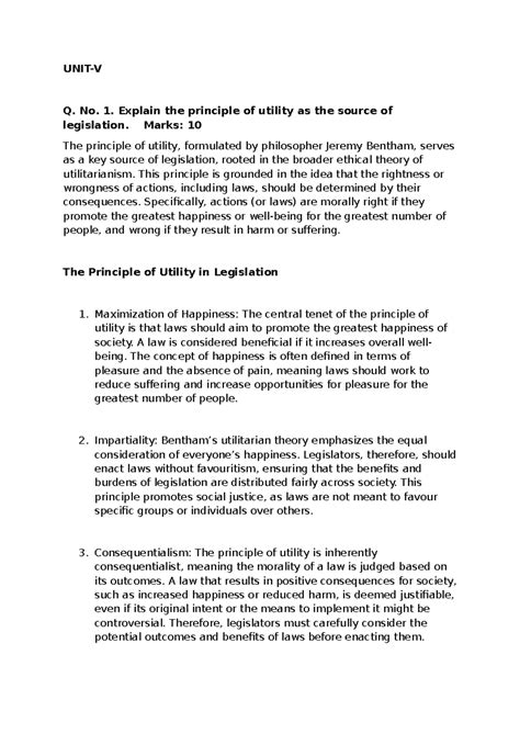 Unit 5: Law Notes on Utility, Morals, and Statutory Interpretation ...