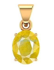 AYUSH GEMS 5.25 Ratti 4.00 Carat Natural Yellow Sapphire Gold Plated ...