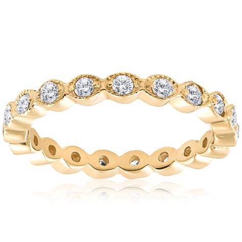 Pompeii 1/3ct Stackable Diamond Wedding Filigree Eternity Ring 14K ...