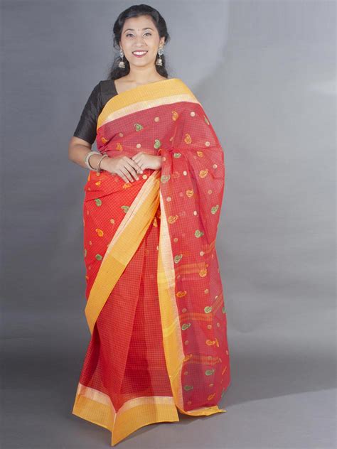 Bengal Cotton Tant Saree with Embroidery - 9500 – AEVUM