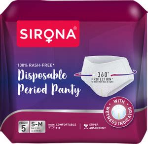 SIRONA Super Absorbent Disposable Period Panties for Women with 12 Hr ...