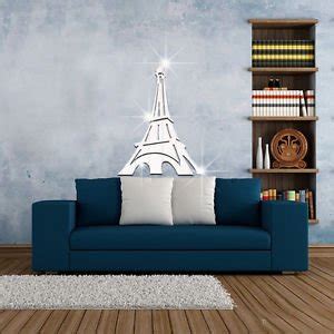 Buy Eiffel Tower Removable Mirror Wall Decals Home Room Decor Mural ...