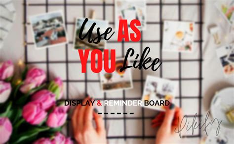 PIKIFY Steel Photo Grid Frame for Wall [45 * 65cm] & Basket + Tray ...