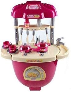 9 Perfect Kitchen Pretend Play Battery Operated Toy Set Trolley with ...