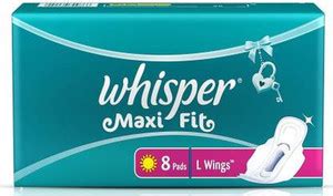 Whisper Maxi fit pad L+8 Wings Sanitary pad Sanitary Pad | Buy Women ...