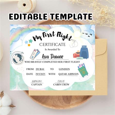 Buy Baby First Flight Certificate Online In India - Etsy India