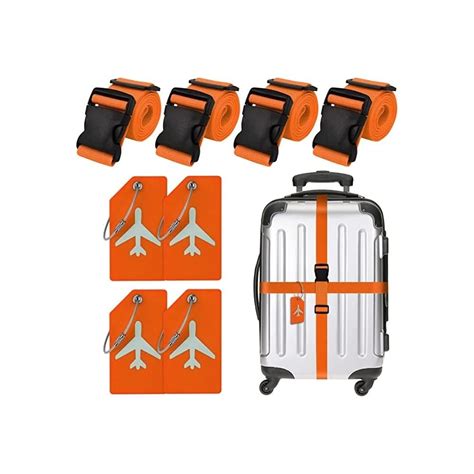 Buy 4 Pack Luggage Straps Set, GNEORA Wide Adjustable Suitcase Belts ...