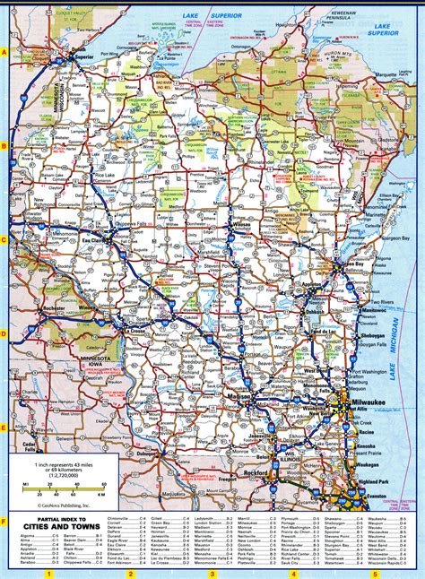 Printable Wisconsin Road Map