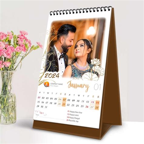 PHOTOLAND 2024 Personalized Desk Calendar | Wedding Gifts | Photo ...