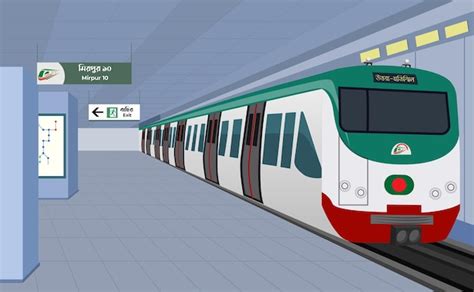 Metro rail and station bangladesh | Premium Vector