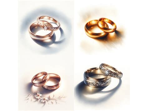 10 Wedding Rings Clipart JPG Bridal Rings PNG Junk Journal Wall Art ...
