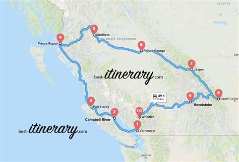 Map Of Canada Road Trip Planner