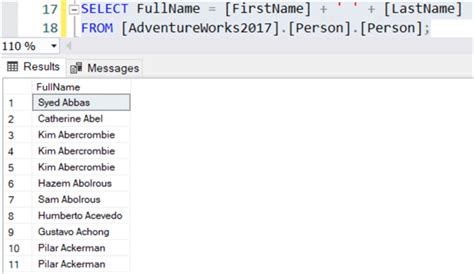 SQL Concatenate Example 的图像结果