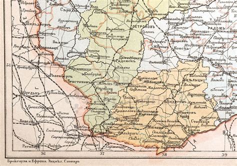 Купить старинную карту в багете «Привислинский край Российской империи ...