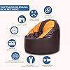 Amazon Brand - Solimo Premium Faux Leather Muddha Bean Bag Filled with ...