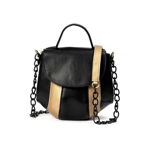 Aurora Luxe Vegan Sling - Black & Gold | Sustainable Chain-Strap Sling ...
