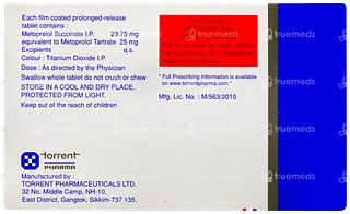 Metocard Xl 25 Tablet 15 - Uses, Side Effects, Dosage, Price | Truemeds