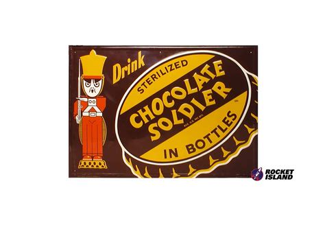 Drink Chocolate Soldier Soda Retailer Sign (1950s) - Rocket Island ...