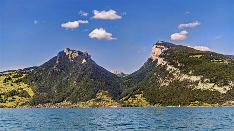 Wallpaper mountains, sea, trees, sky, nature hd, picture, image