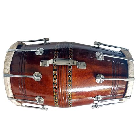 SCX Wooden Mango Dholak Best Quality With tuning spanner : Amazon.in ...