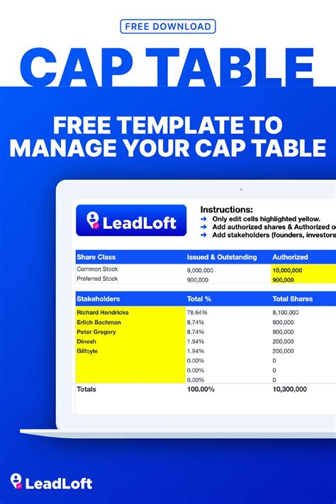 Image result for LLC Cap Table Template
