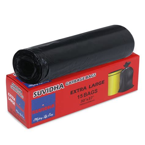 Suvidha Garbage Bags Extra Large 30 X 37 Inches Waste Dustbin Bags ...