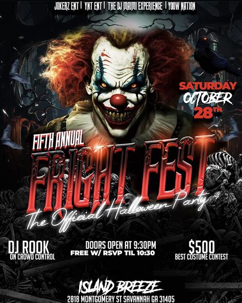 SSU/GSU FRIGHT FEST 5, Island Breeze, Savannah, 28 October to 29 ...