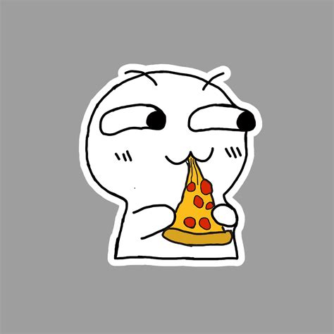 Flork Eating Pizza Sticker – sticckiz.com