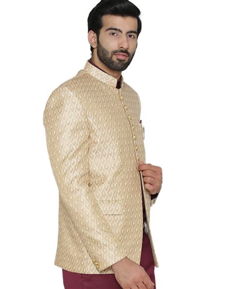 Buy Cream WINTAGE Textured Blazer with Buttons | AJIO