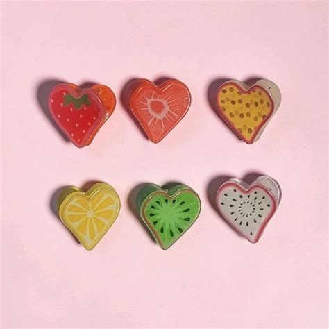 Fruit Theme Small Heart Shape Hair Clips 1Pc