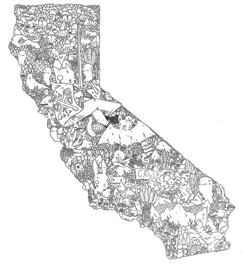 California Map Drawing 的图像结果