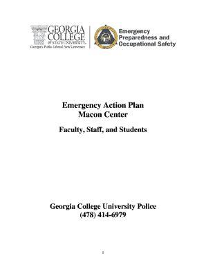 Fillable Online gcsu Macon Emergency Action Plan (pdf) - Georgia ...