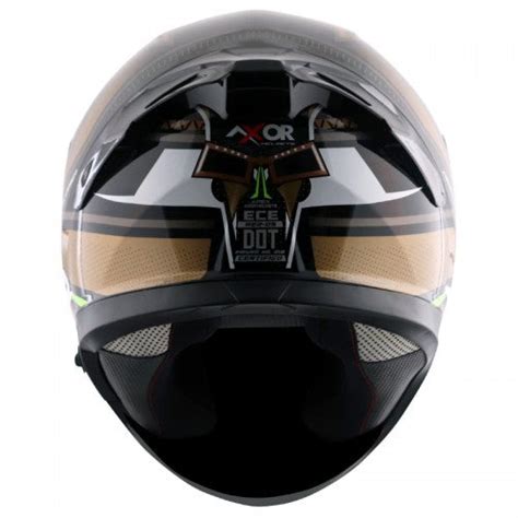AXOR Apex Tiki Gloss Black Gold Helmet– Moto Central