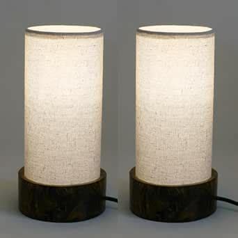 Buy Craftter Pack of 2 Small Table Lamp, Night Lamp for Bedroom, Lamp ...