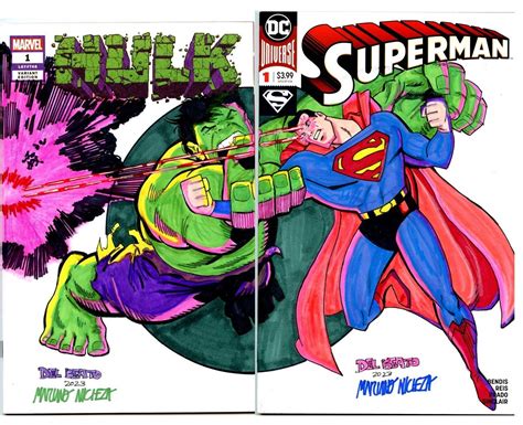 The Hulk vs. Superman , in Ronald Shepherd's Marvel Sketch Covers Comic ...