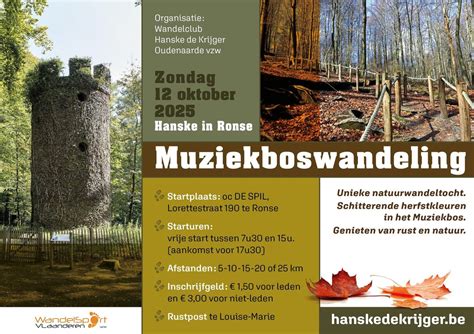 Muziekboswandeling 2025 - Hanske in Ronse, De Spil, Ronse, 12 October ...