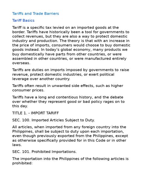 Example of Tariff 的图像结果