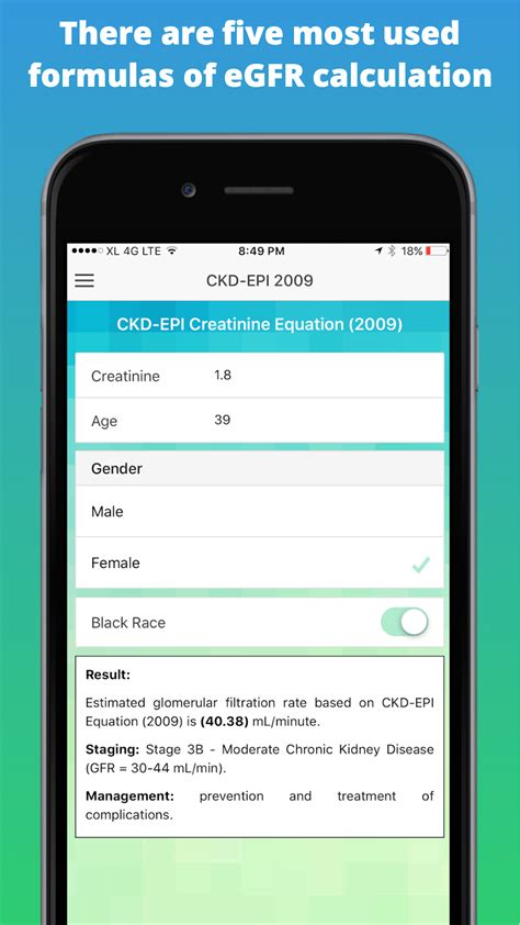 GFR Calculator: Kidney Health & CKD Stage ~ iMedical Apps