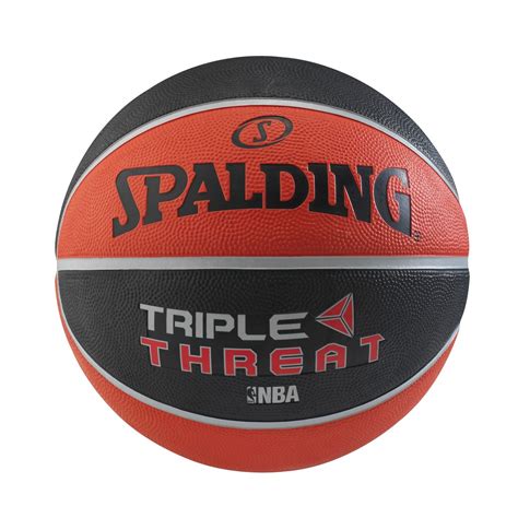 Spalding Basketball Triple Threat Color Rubber Size 7 - Black / Red 83 ...