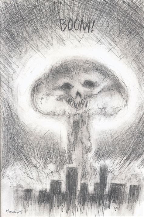 Atomic Bomb Explosion Drawing
