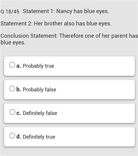Nancy have blue eyes her brother have blues therefore one of her ...