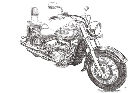 Harley Davidson Motorcycle Pen and Ink Drawing - Etsy
