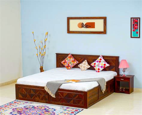 Singapore Solid Wood King Size Bed with Box Storage
