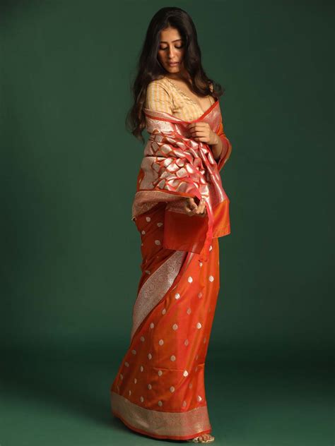 OPULENT ORANGE (BANARASI ART SILK SAREE)